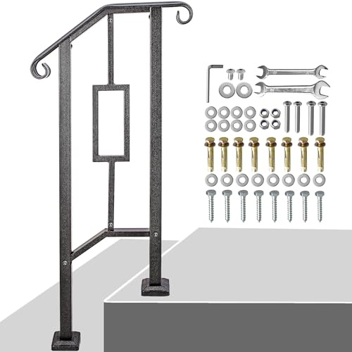 Wrought Mattle Iron Outdoor Handrails - Concave & Convex Texture,