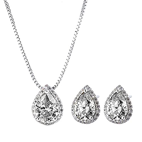 Parure moissanite poire bijoux de mariage anti-allergie brillants