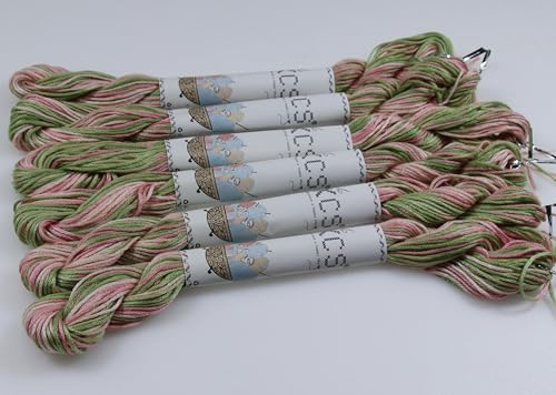Image of KCS Big skeins of 25 Meters Size 25 Color Variegated Cross Stitch Stranded Threads,6 skeins,4500