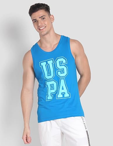Image of U.S. Polo ASSN. Men's IYBD Brand Print Cotton Vest - Pack of 1
