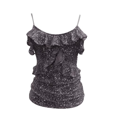 Haut à paillettes femme sexy crop top élégant pour nuit festive