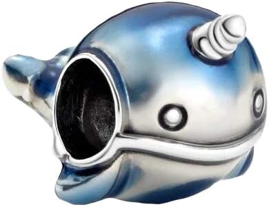 PANDORA Abalorio de Narwhale brillante azul 0551 x 0382 x 0374in metal 14 x 97 x 95 mm Metal Sin gemas