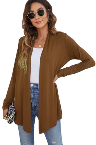 Image of Ladlop Women's Lightweight Open Front Cardigans Long Sleeve Casual Soft Drape Fall Cardigan