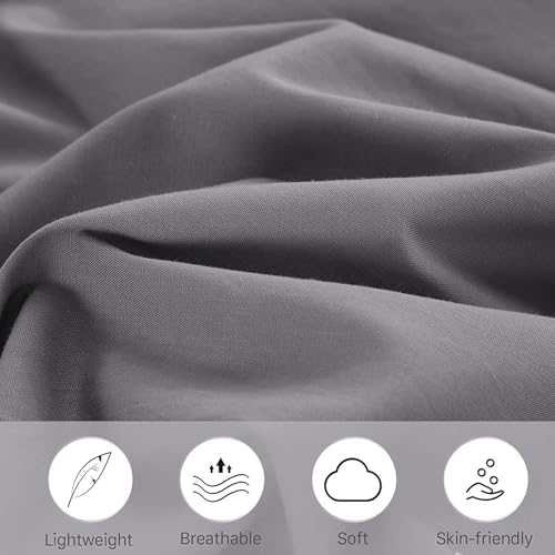 PRIME LINENS 4 Pcs Duvet Cover Set with Matching Fitted Sheet 30 cm Deep - Soft Breathable Premium Microfibre Quilt Cover Bedding Set (Silver/Grey, Double) - Image 7