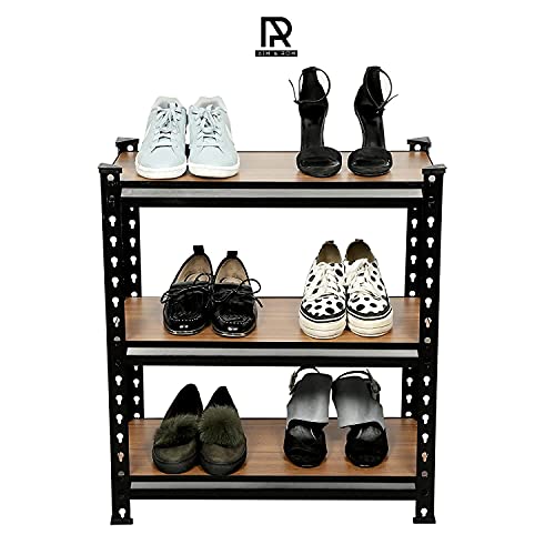 Image of Ash & Roh Adjustable, Heavy Duty Storage Shelving Unit Boltless [Laminate Sheet] Kitchen, Office, Dorm, or Garage,Shoe Rack (3 Section [2'3 inchX2 inchX1 inch])