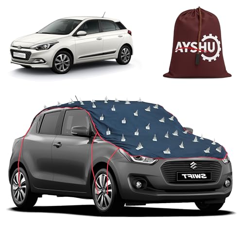 Image of AYSHU Water-Resistant Spike Car Cover for Hyundai Elite i20 - Protects from Dogs, Monkeys, Dust, Sunlight & UV - Full Roof Universal Fit