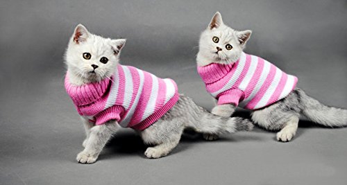 Striped Cat Sweaters Kitty Sweater For Cats Knitwear,Small Dogs Kitten Clothes Male And Female,High Stretch,Soft,Warm #TOP4