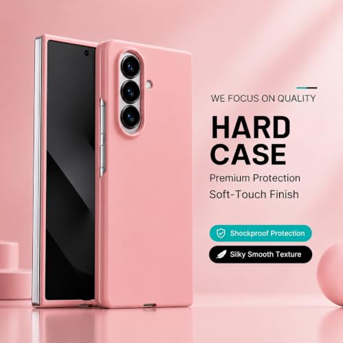 Image of amazon basics Slim Matte Hard PC Back Cover Case for Samsung Galaxy Z FOLD 8 Ultra with Integrated Hinge Protection and Smooth Anti-Fingerprint Finish (Midnight Pink)