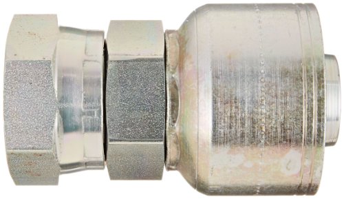 Image of Aeroquip 1AV20FR20 Carbon Steel Global TTC (Thru the Cover) Crimp Hose Fitting Female ORS Swivel, Straight, 1-1 /4 inch Hose ID, 1-11 /16 inch - 12 Thread