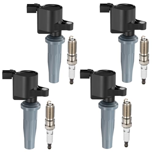 Image of 4 Ignition Coils Pack+4 Spark Plug Kit - Fix Misfires for Ford Escape /Fusion /Transit Connect /C-Max & Lincoln MKZ & Mercury Mariner /Milan (2.0L /2.5L L4) - Repl. UF621 /9E5Z12029A /5019