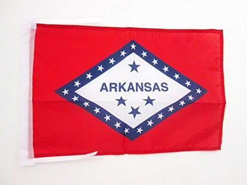 AZ FLAG, Arkansas Flag, 18'' x 12'', 100% Polyester US state of Arkansas Small Banner with Two Cords, Fade Resistant