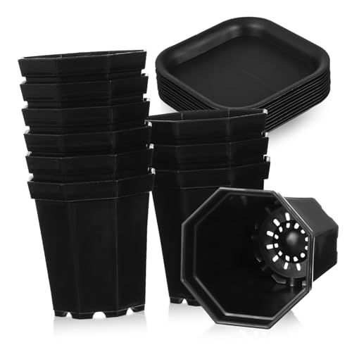 Happyyami 10 Set Flowerpot Indoor Planter Pots for Indoor Plants Flower Pots Outdoor 1 Gallon Pots for Plants Bulk Flower Pots Succulent Pots Succulents Plants Pots Plant Container