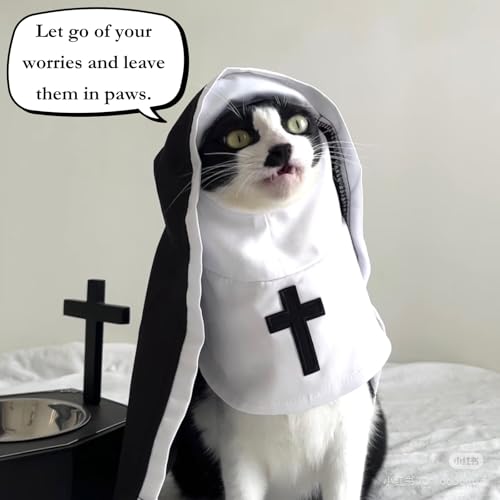 Disfraz de monja para perro o gato 2XL miniatura 2