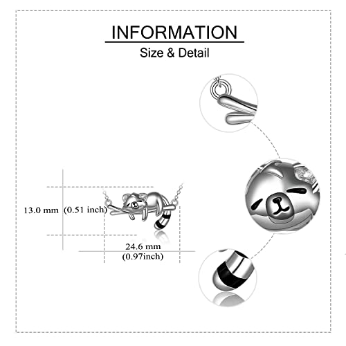 ONEFINITY Red Panda/Raccoon/Cow Gifts Necklace Sterling Silver Pendant Cute Animal Jewelry for Women Girls4