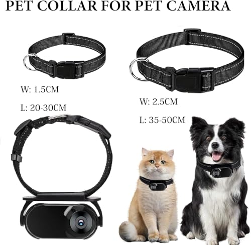 Cat Camera Collar,128GB Upgrade 360°Rotating Cat Dog Collar Camera 1080P HD,Cat Collar Camera for Pet Supplies,Video Records Camera Indoor/Outdoor for Cats Dogs Gift - Black