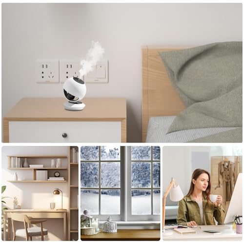 Diffuseur de parfum pour voiture blanc sphérique et humidificateur compact pour bureau
