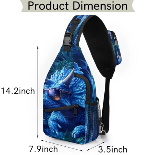 Bolso sling unisex con diseño dinosaurio para viaje y senderismo miniatura 2