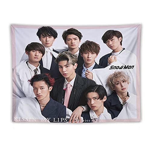 SnowMan目黒蓮タペストリー多機能壁掛け毛布室内装飾布ファッション壁掛けアートポスター装飾布背景布寝室の装飾遮光アイマスク玄関浴室装飾アートカーテン替え新居祝い。60"x80"