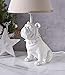 Mops Tischlampe Bulldogge Bulli Leuchte Weiss Tischleuchte Hund Landhaus Lampe cw073 Palazzo Exklusiv
