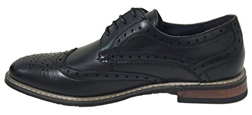 BC2D Men's Oxfords Classic Wing Tip Lace up Leather Lined Casual Brogue Fashion Dress Shoes, Black, Brown4
