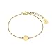 Produktbild s.Oliver Damen-Armband So Pure 16+3 cm mit rundem Anhänger Münze Kreis gravurfähig 925 Sterling Silber gelbvergoldet