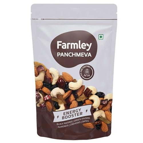 Image of Farmley Prasadam Makhana, 100% Natural & Crunchy (200 g) Farmley Premium Mixed Dry Fruits & Healthy Snacks Contains Almond,Cashew,Dates,Green and Black Raisins 200 Gm
