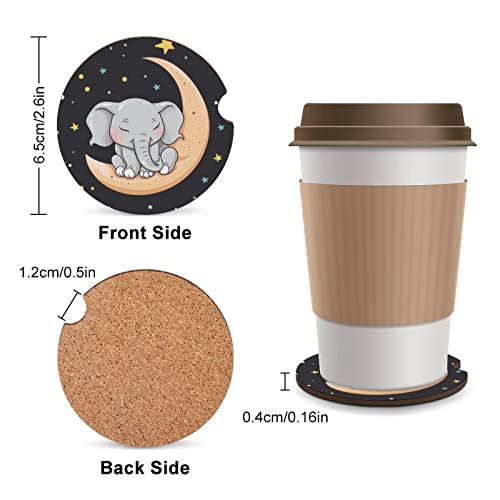Posavasos auto elefante 2 piezas diámetro 6.5 cm miniatura 2