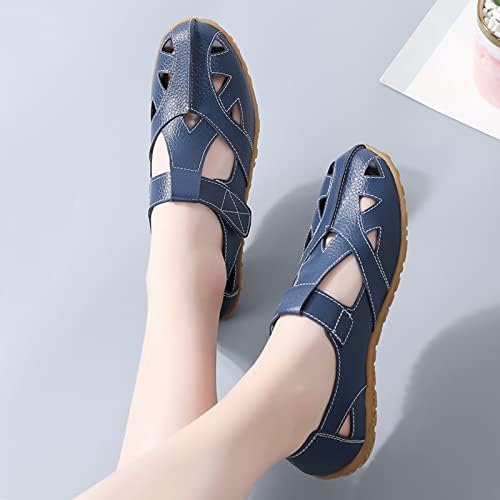 Wanphoo 2024 Women's Hollowed Out Casual Fashion Flats are slip-on driving shoes with a trendy design US Size 9 Med. Navy Blue | Image 6