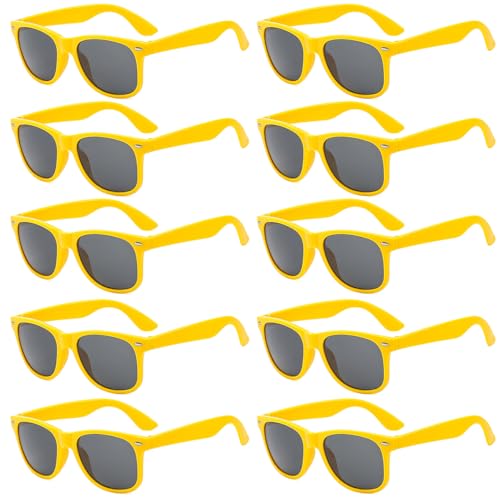 Pibupibu 10-Pack Neon Yellow Sunglasses