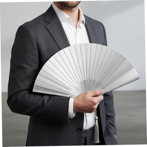 Éventail chinois de collection en acier inoxydable au style rétro unique