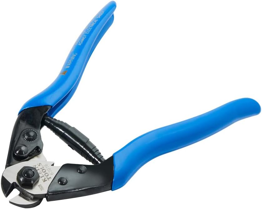 Klein Tools 63016 Cable Cutter, Heavy-Duty Cable Shears cut ACSR, Steel, and Most Hardened Wire, with Convenient Lock for Storage, Blue