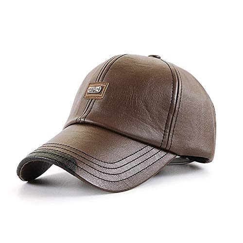 Elwow Gorra de béisbol para hombre de piel sintética con correa ajustable Cover