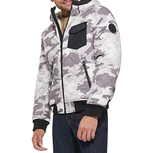 Image of LEVI'S Men's Levi's Men's Diamond Quilted Sherpa Lined Bomber Jacket
