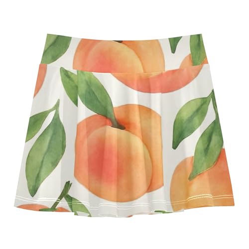Joisal Athletic Shorts for Girls Skorts Skirts with Shorts Cartoon Little Girl Fruits Peach Pink 3t