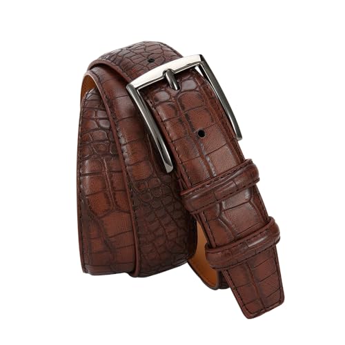 Men's Genuine Leather Belts, Double Stitched Dress Belts, Fashion, Classic Designs for Work Business and Casual3