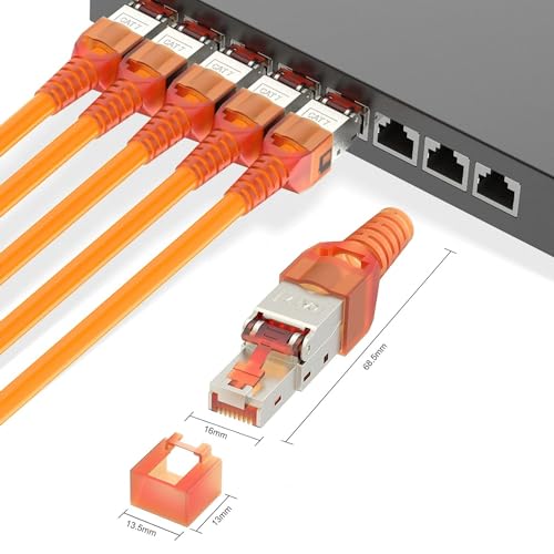 Conectores RJ45 Cat7 sin herramienta 4 unidades miniatura 6