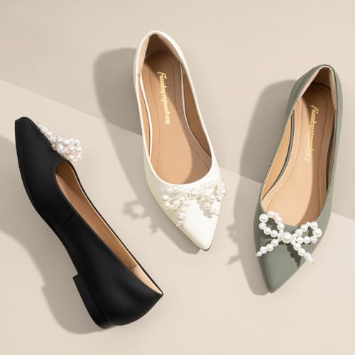 Image of FUNKYMONKEY Pointed Toe Flats for Women, Slip-On Shoes for Dressy & Casual