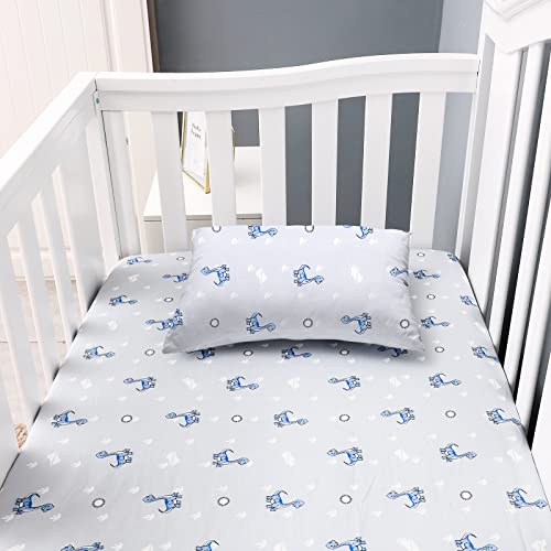 Image of JISEN 3 Piece Crib Bedding Set Crib Quilt Crib Sheet Pillowcase - Soft Microfiber Printed Nursery Set for Baby Boys or Girls Dinosaurs