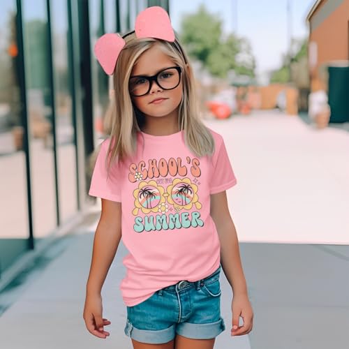 Image of Girls School's Out for Summer Shirt Last Day of School T-Shirt Kids Funny Graphic Summer Break Short Sleeve Tees Tops