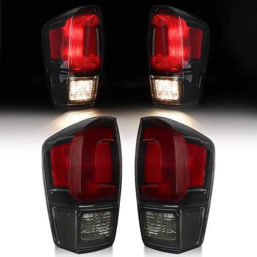 MAYELLO Smoked Tail Lights w/bulbs Fit for 2016-2023 Toyota Tacoma Trucks Plug & Play Replacment Rear Lamps