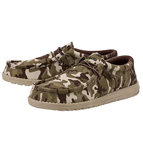 Image of HEYDUDE Men's Wally Patriotic Slip On Shoe | Lightweight Canvas Loafers with No Tie Laces