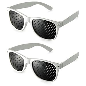 Ganzoo Rasterbril/gatbril voor oogtraining voor ontspanning, roosterbril met opvouwbare beugels, vorm B – merk