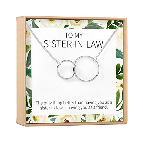 Dear Ava Infinity Necklace For Women - Modern Jewelry Pendant Love Gifting Idea for Her with Heartfelt Card - Birthday Gift for Sister in law Silver