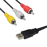 💗 USB macho a 3 RCA macho, este cable no transfiere datos ni archivos, solo está destinado a la visualización de imágenes en videocámaras compatibles con RCA.