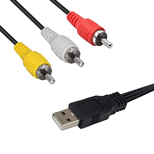 HuaLiSiJi USB a RCA Audio, USB 2.0 macho a 3 RCA macho AV a USB Cable, para TV/Mac/PC 1.5m (USB to RCA) Cover