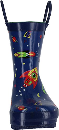Pluie Pluie Boys Rocket Print Fashion Rainboots,Navy Rocket Print,123