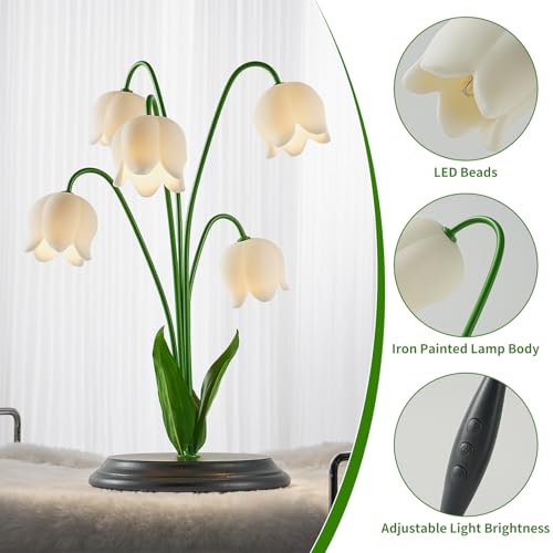OWBEFERY Lily of the Valley Table Lamp, 17.7 H x 13 W x 13 D - image 5