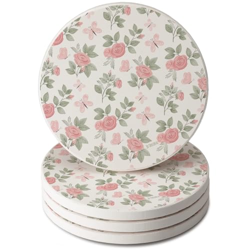 Thirstystone Pretty Coquette 4 Pack Absorbent Stone Coasters