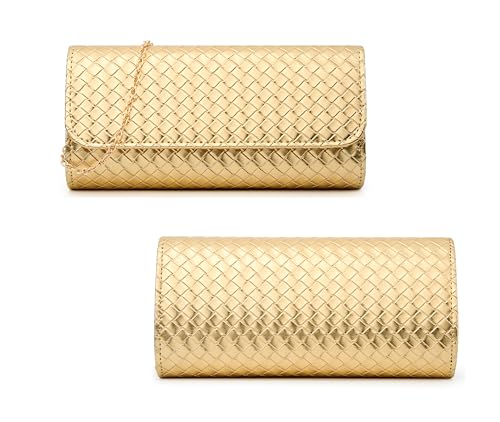Image of Women's Woven Evening Bag Faux Leather Shoulder Handbag Fashion Crossbody Clutch Purse