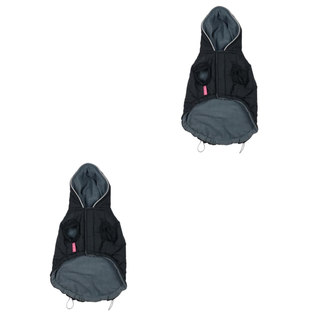Kisangel 2pièces Veste Coton Noir Réfléchissante pour Chien Gilet Hiver Lumineux Et Chaud Vêtement De Sport pour Animaux De Compagnie Moyen